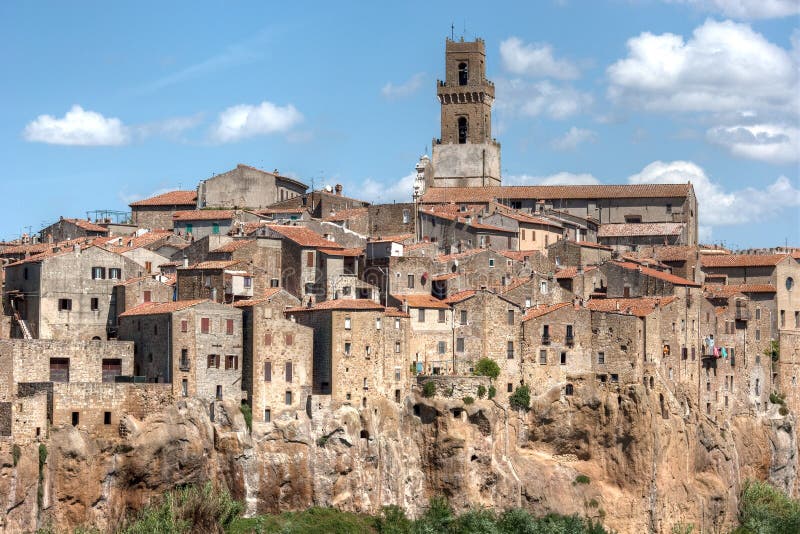 Small Tuscany Village On Cliff royalty free stock photo Small Tuscany Village On Cliff royalty free stock photo