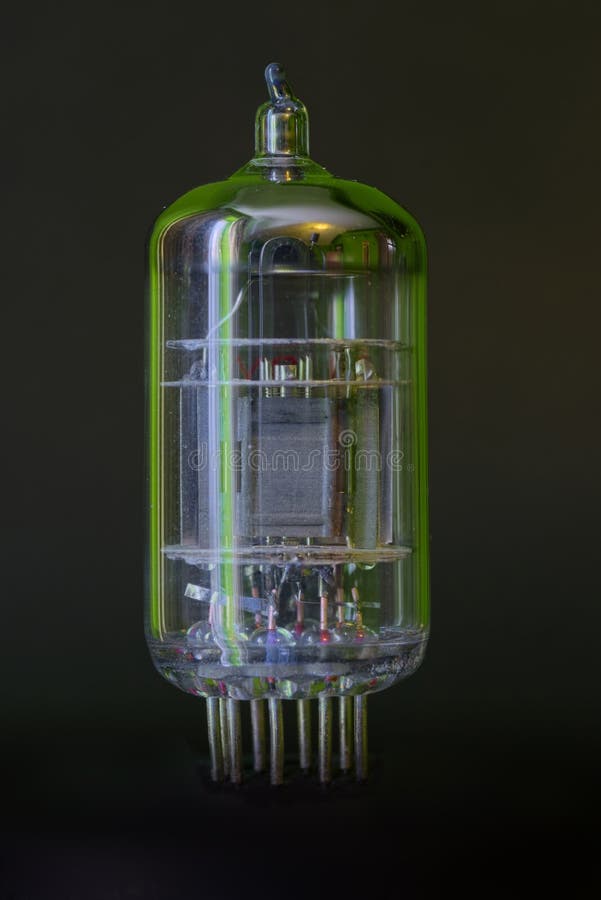 Single Vacuum Electron Tube. Isolated Stock Photo Image of invention