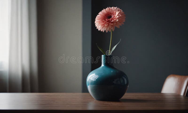 A small vase with one flower. High quality