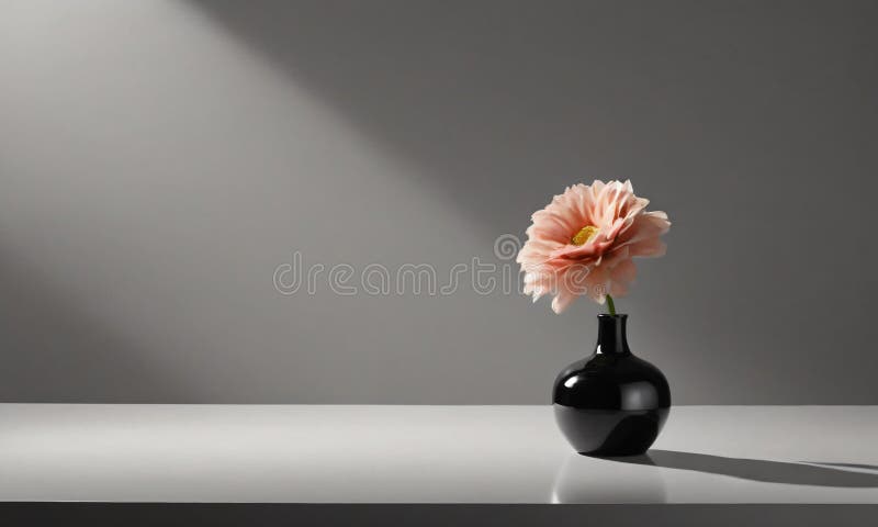 A small vase with one flower. High quality