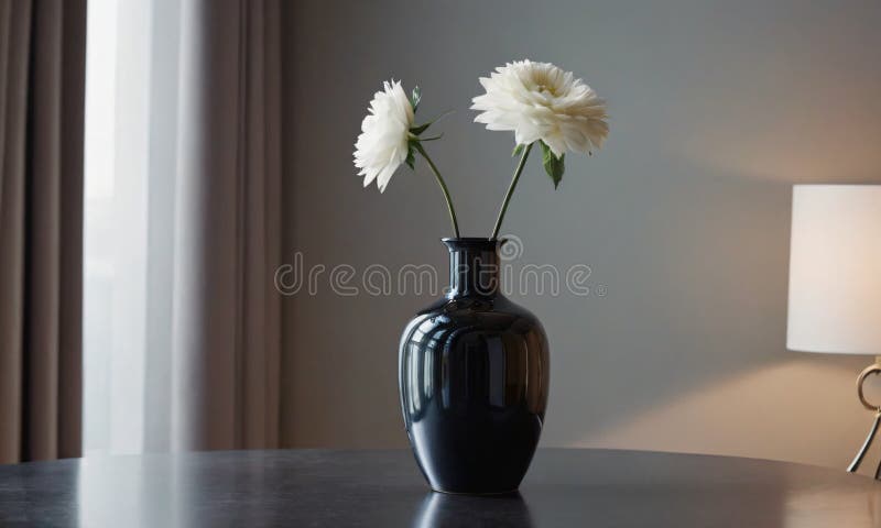 A small vase with two flowers. High quality