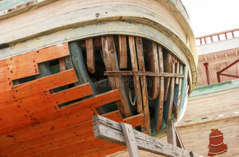 Small vessels in a shipyard,Damietta ,Egypt. royalty free stock image