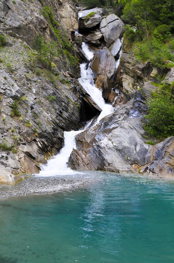 Small waterfall stock image