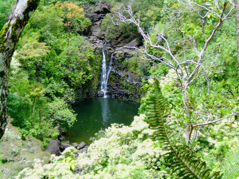Small waterfall in Maui, Hawaii stock photos Small waterfall in Maui, Hawaii stock photos