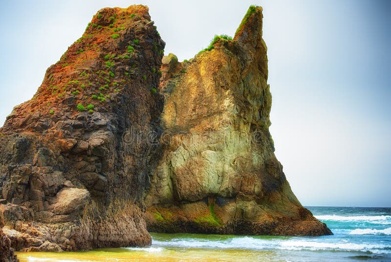 Intertidal Rocks At Arcadia Beach Oregon Coast