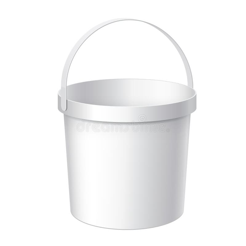 Small White Plastic Bucket Stock Illustration - Download Image Now - Bucket,  White Color, Blank - iStock