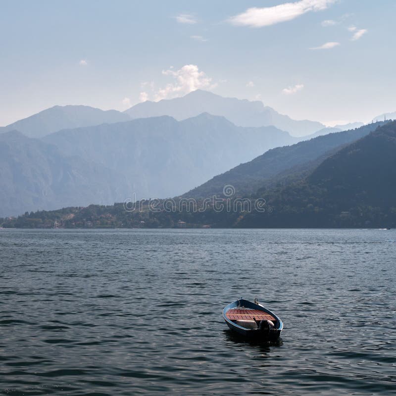 Small Wooden Boat on Como Lake during the Daytime Stock Image Image