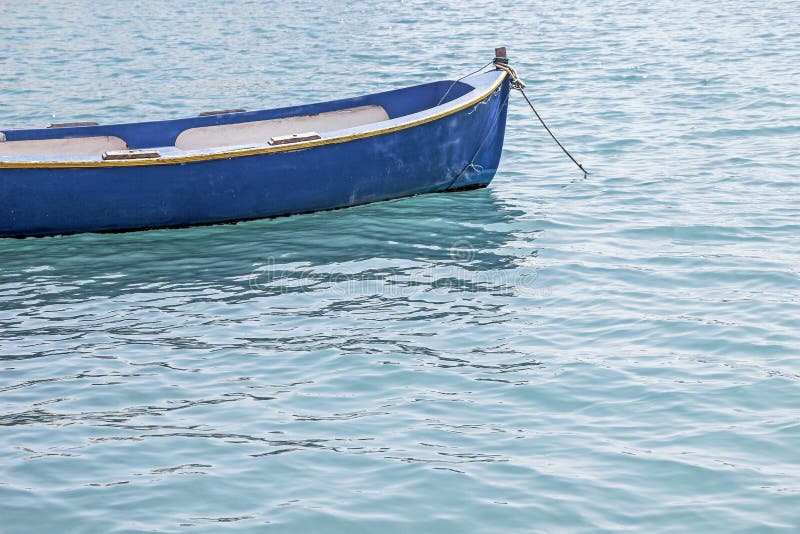 Small Boat in Blue Ocean at Sunset Stock Photo Image of coast, boat