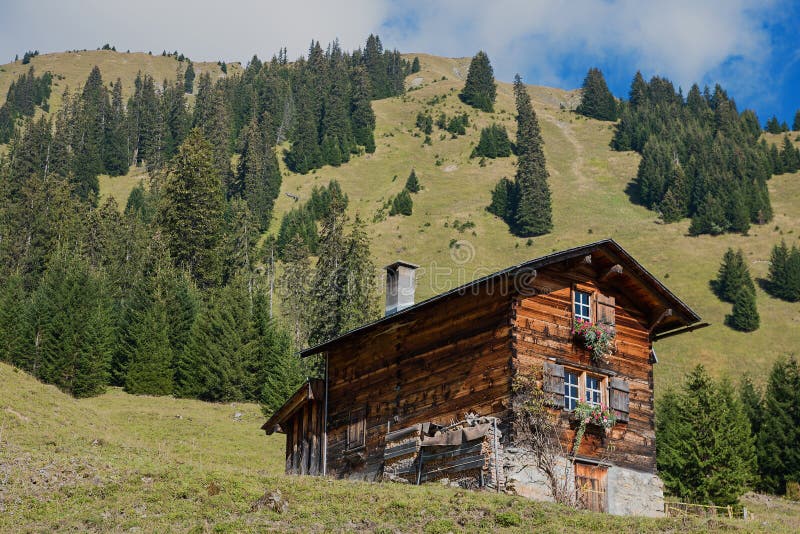 Alpine Cabin At Rhontal Valley, Karwendel, Austria Stock Photo - Image ...