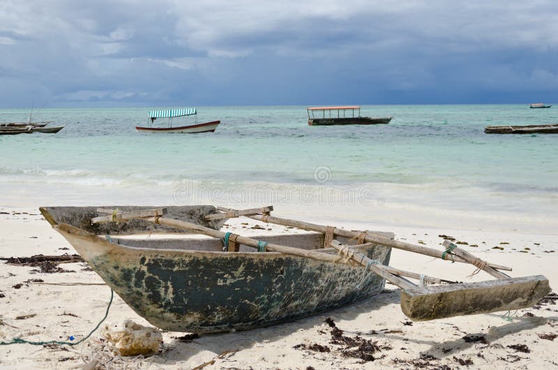 Small wooden fishing boat