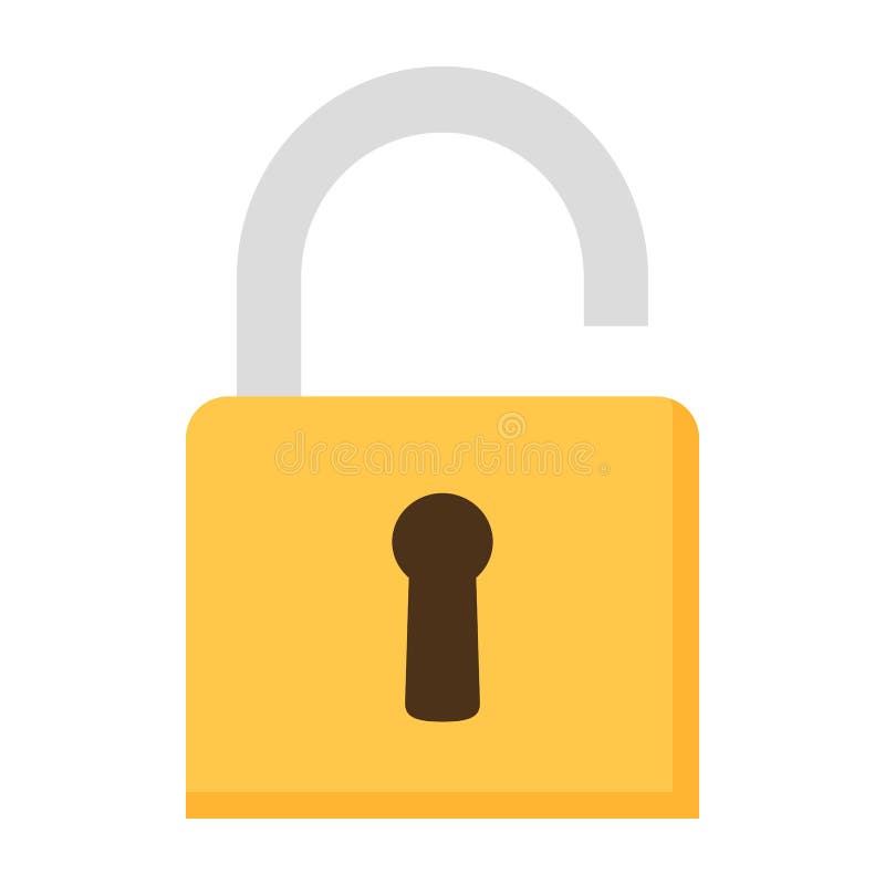 Open Padlock Simple Modern Icon on White royalty free illustration