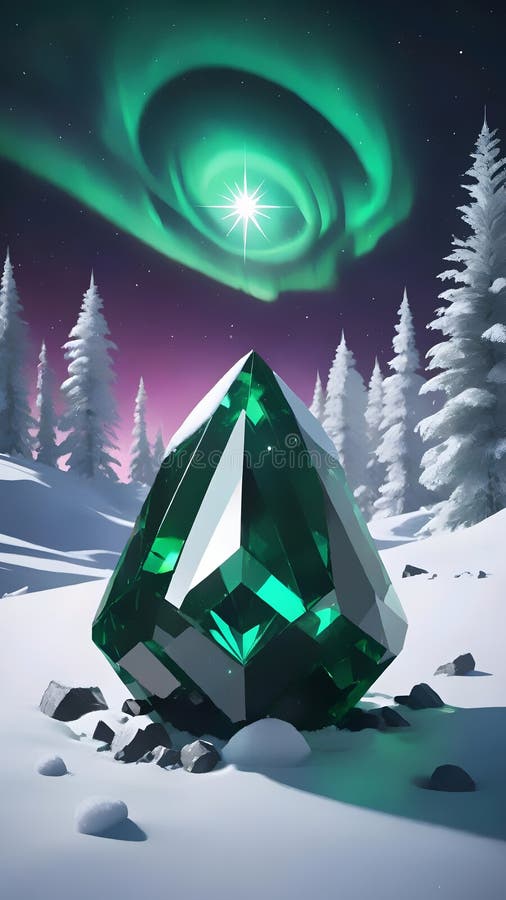 Smaragdgrünen Winterlandschaft. lizenzfreie abbildung