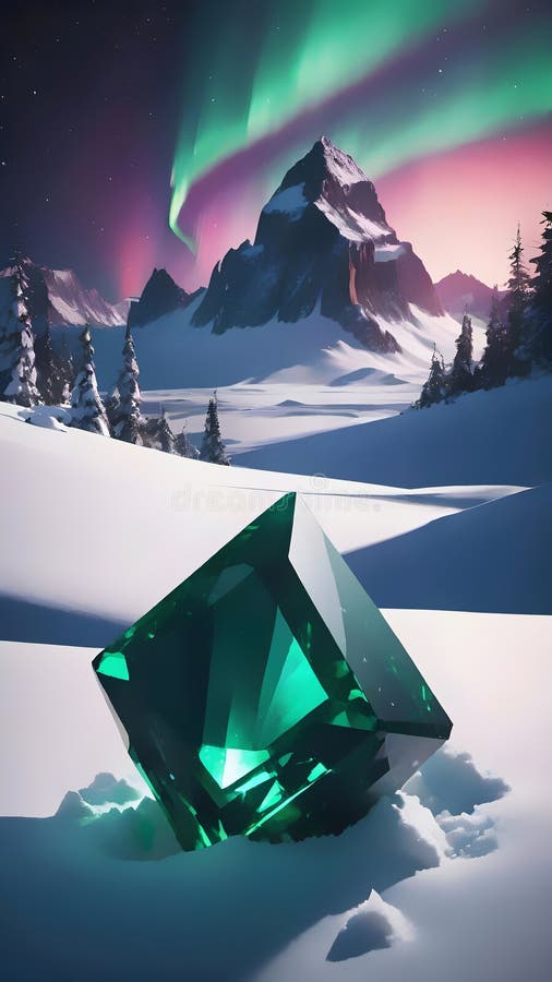 Smaragdgrünen Winterlandschaft. lizenzfreie abbildung