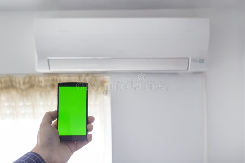 Smart Air Conditioner Control Concept Stock Image Image of