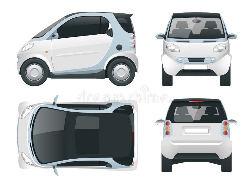 Smart bil för vektoröverenskommelse Litet kompakt hybrid- medel stock illustrationer Smart bil för vektoröverenskommelse Litet kompakt hybrid- medel stock illustrationer