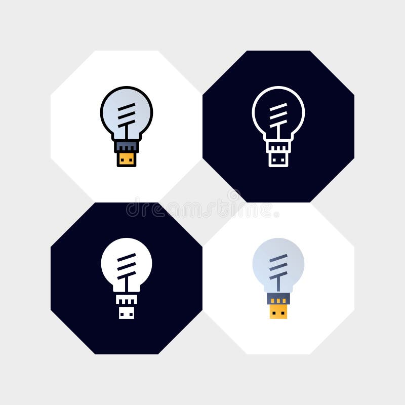 Smart Bulb Light Lamp Icon Logo Vector Illustration royalty free illustration