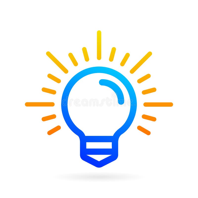 Smart bulb logo with light symbol stock illustration