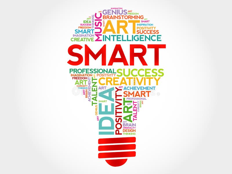 Smart bulb word cloud vector illustration