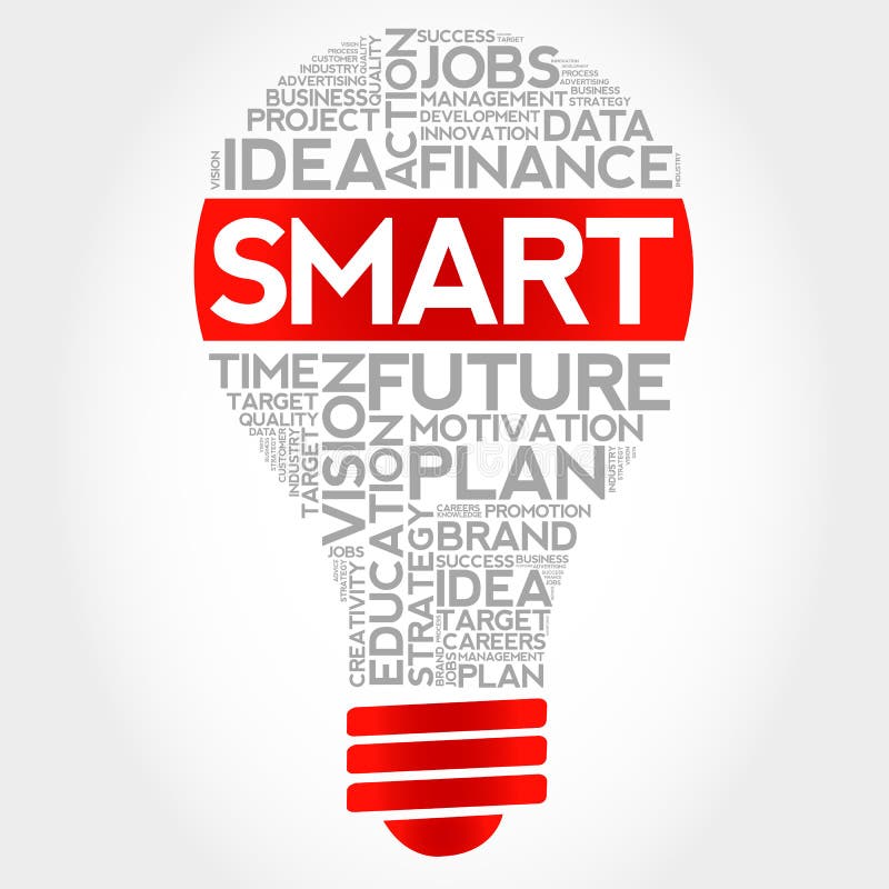 SMART bulb word cloud stock illustration