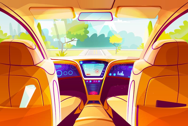 Car dashboard auto salon interior Royalty Free Vector Image