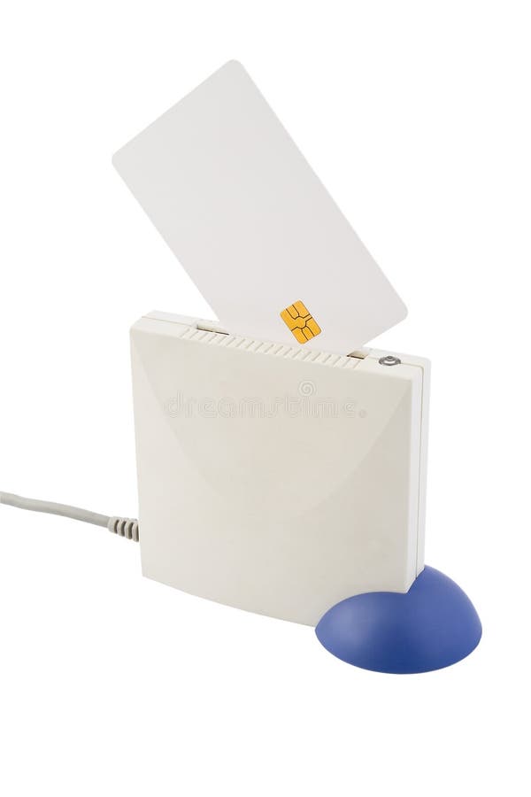 Smart card and card reader stock photo