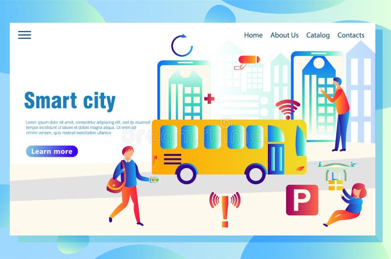 Smart city web page concept vector illustration Smart city web page concept vector illustration