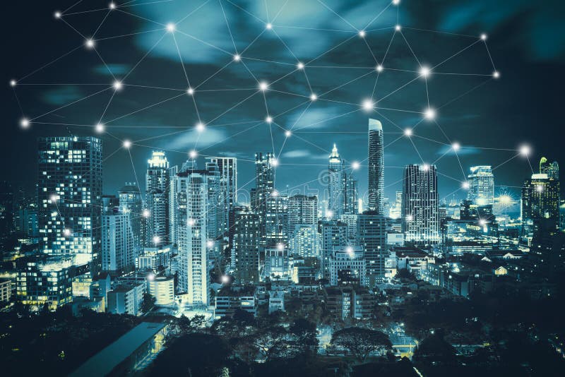 Smart city and wireless royalty free stock image