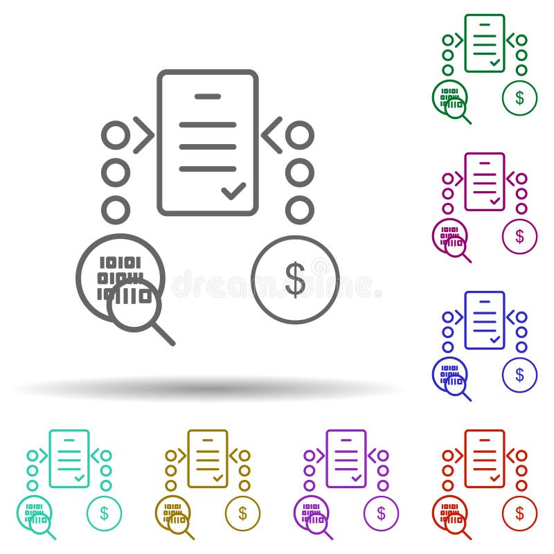 Smart contracts multi color icon. Simple thin line, outline vector of bitcoin blockchain icons for ui and ux, website or mobile application on white background