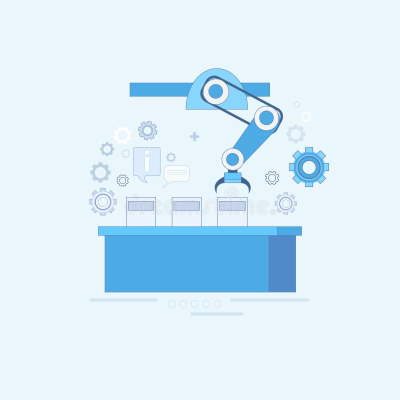 Smart Conveyor Industrial Automation Industry Production Web Banner stock illustration