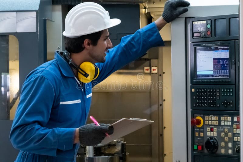 Smart Factory Worker or Engineer Do Machine Job in Manufacturing