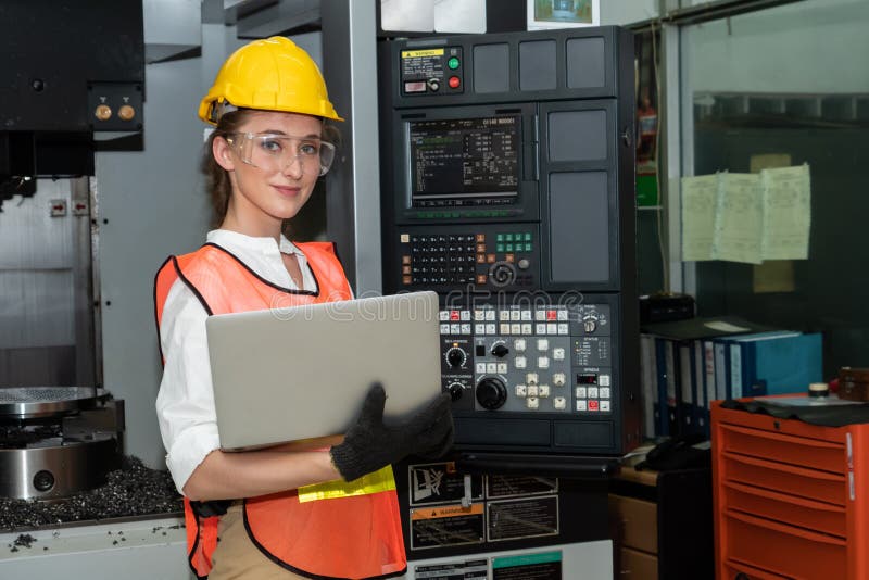 Smart Factory Worker or Engineer Do Machine Job in the Manufacturing