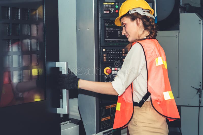 Smart Factory Worker or Engineer Do Machine Job in the Manufacturing