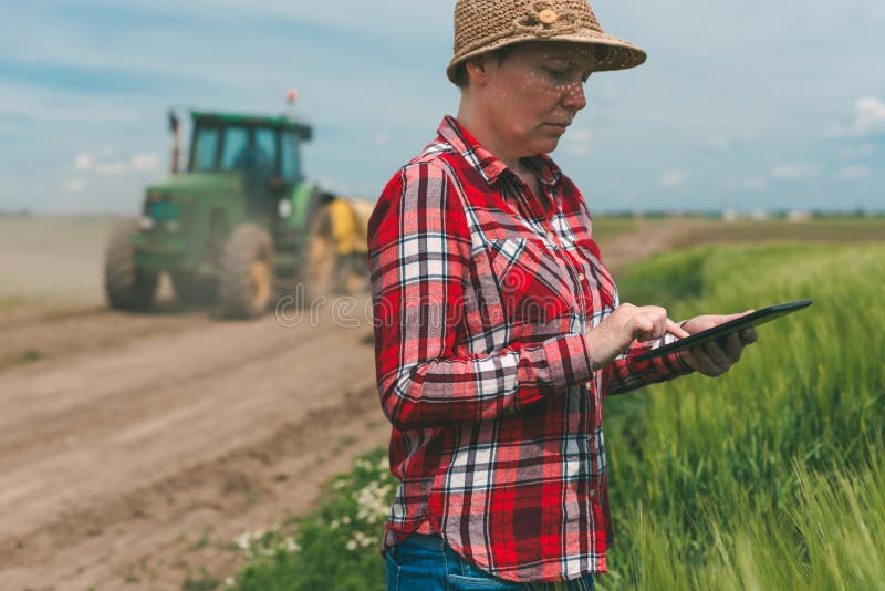 Smart farming, using modern technology in agricultural activity royalty free stock photography