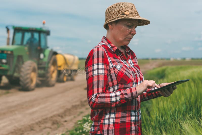 Smart farming, using modern technology in agricultural activity royalty free stock image