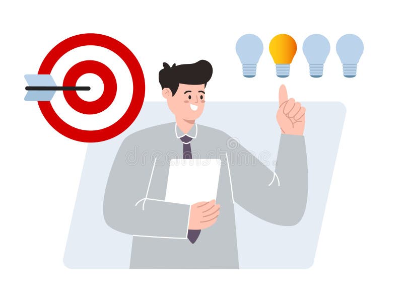 Smart goal settings specific measurable achievable relevant time-based man select alternative idea vector