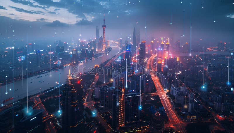 Smart grids manage energy distribution efficiently and reduce waste royalty free illustration