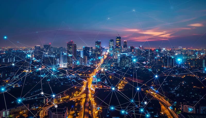 Smart grids manage energy distribution efficiently and reduce waste stock illustration