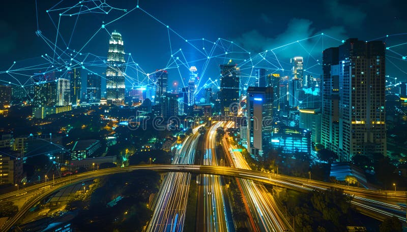 Smart grids manage energy distribution efficiently and reduce waste vector illustration