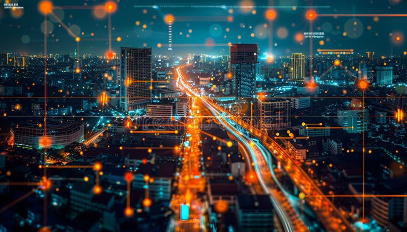 Smart grids manage energy distribution efficiently and reduce waste royalty free illustration