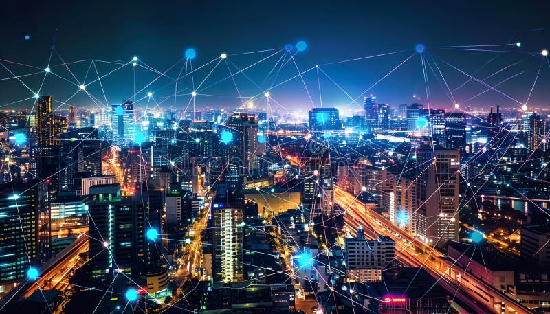 Smart grids manage energy distribution efficiently and reduce waste vector illustration