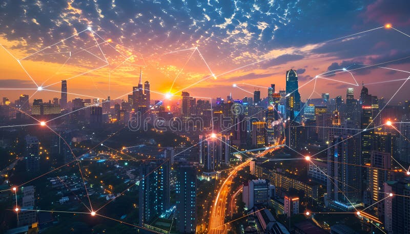 Smart grids manage energy distribution efficiently and reduce waste royalty free illustration