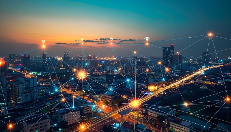 Smart grids manage energy distribution efficiently and reduce waste royalty free illustration