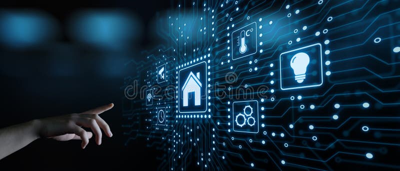 Smart home Automation Control System. Innovation technology internet Network Concept royalty free stock image