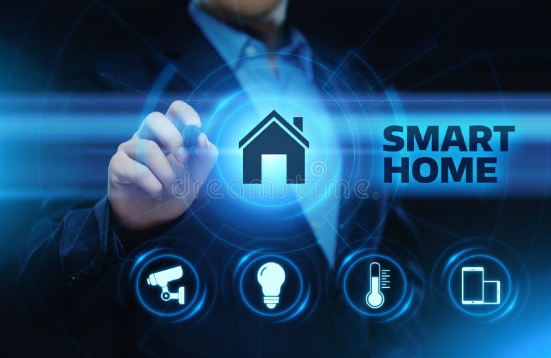 Smart home Automation Control System. Innovation technology internet Network Concept royalty free illustration
