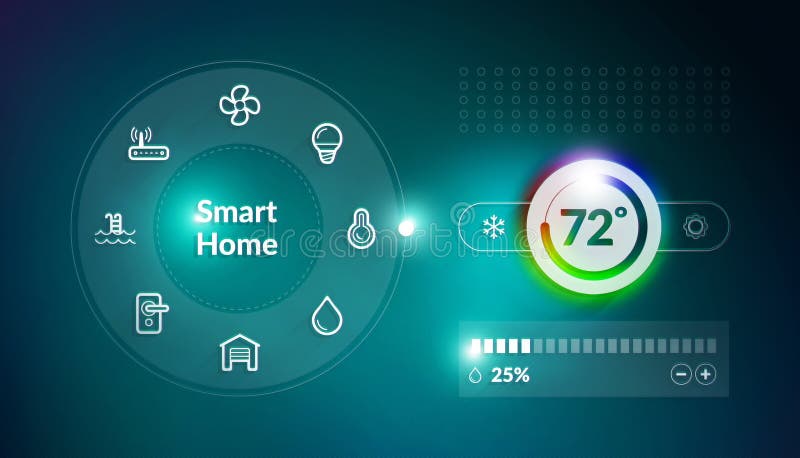 Smart Home Control Panel stock illustration