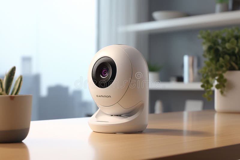 Smart home security cameras with advanced features stock illustration