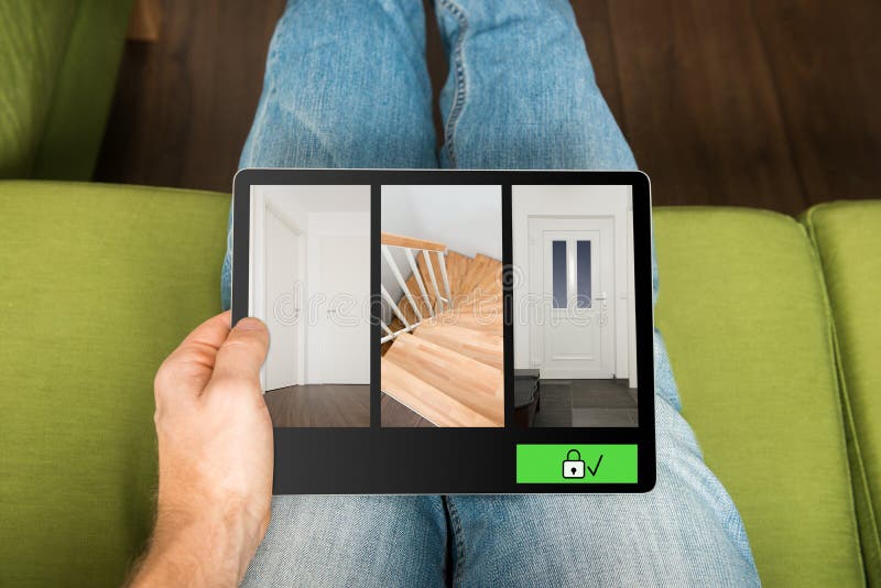 Smart home security system stock photography