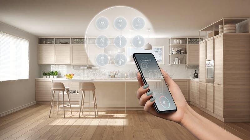 Smart Home Technology Interface On Phone App Augmented Reality