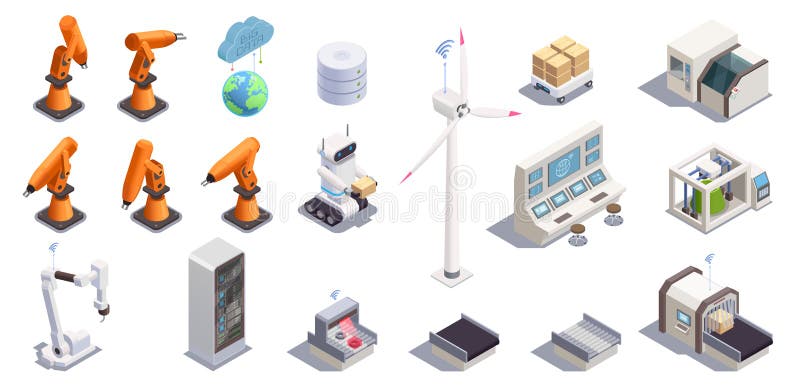 Smart Industry Icons Set stock illustration Smart Industry Icons Set stock illustration