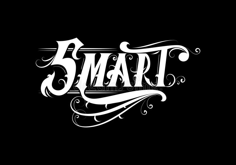SMART lettering custom style design vector illustration